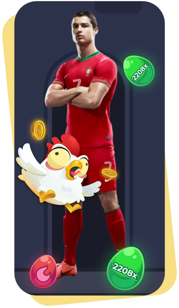 Logo igre Chicken Road Cristiano Ronaldo (CR7).